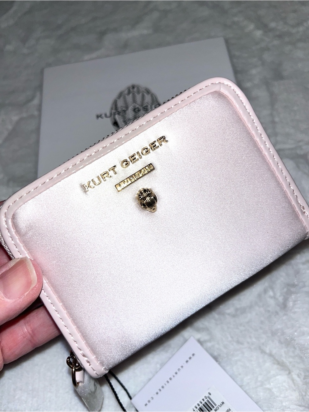 Kurt Geiger NWT! Portobello Pale Pink Small Zip-around Wallet